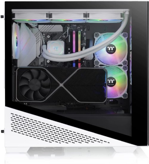Thermaltake Divider 370 TG ARGB Motherboard Sync E-ATX Mid Tower Computer Case with 3x120mm ARGB Fan Pre-Installed, Tempered Glass Side Panel, Ventilated Front Mesh Panel...