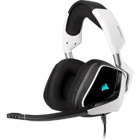Corsair VOID RGB Elite USB Premium Gaming Headset with 7.1 Surround Sound, White,Two Years (CA-9011204-NA) ...