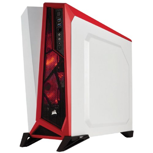 Corsair Carbide Series SPEC-ALPHA Mid-Tower Gaming Case, White & Red (CC-9011083-WW) ...