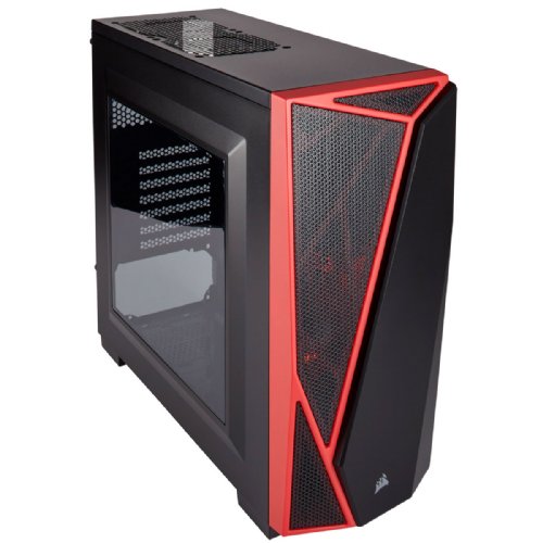 Corsair Carbide SPEC-04 Mid Tower Gaming Case with side Window, Black/Red (CC-9011107-WW) ...