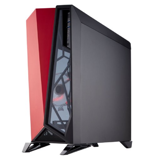 Corsair Carbide SPEC-OMEGA Mid-Tower Tempered Glass Gaming Case, Black and Red (CC-9011120-WW) ...