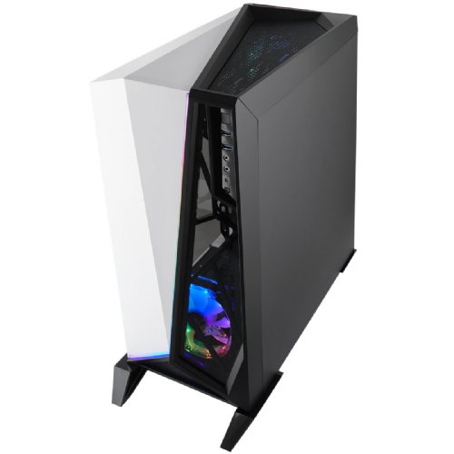 Corsair Carbide Series SPEC-OMEGA RGB Mid-Tower Tempered Glass Gaming Case, White and Black (CC-9011141-WW) ...