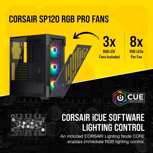 Corsair iCUE 220T RGB Airflow Tempered Glass Mid-Tower Smart Case, Out of the box with Corsair iCUE software, Black...(CC-9011173-WW)