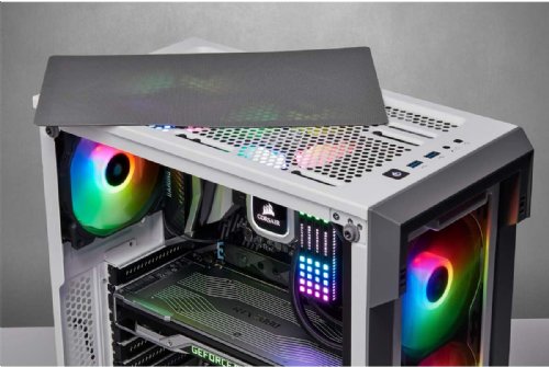 Corsair iCUE 220T RGB Airflow Tempered Glass Mid-Tower, Out of the box with Corsair iCUE software, White ...(CC-9011174-WW)