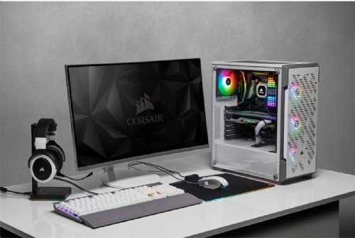 Corsair iCUE 220T RGB Airflow Tempered Glass Mid-Tower, Out of the box with Corsair iCUE software, White ...(CC-9011174-WW)