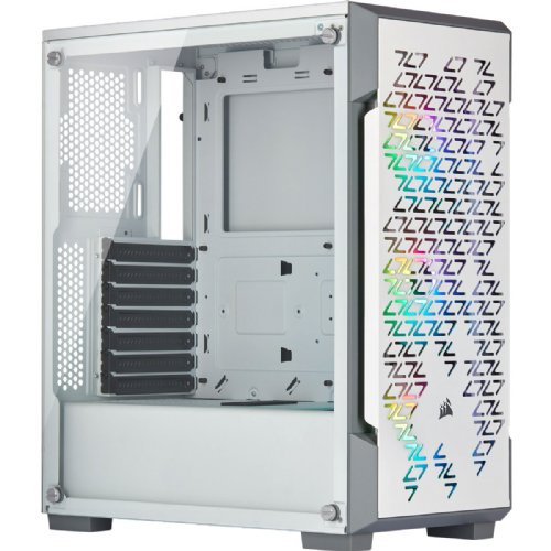 Corsair iCUE 220T RGB Airflow Tempered Glass Mid-Tower Smart Case, White (CC-9011174-WW) ...