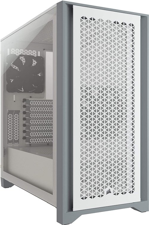 Corsair 4000D Airflow Tempered Glass Mid-Tower ATX Case, RapidRoute cable management system, White...(CC-9011201-WW)