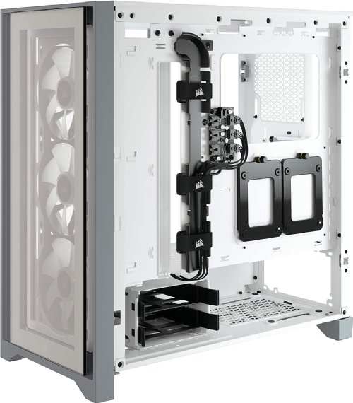 Corsair ICUE 4000X RGB Mid-Tower ATX Case, RapidRoute cable management system makes it simple and fast , White...(CC-9011205-WW)