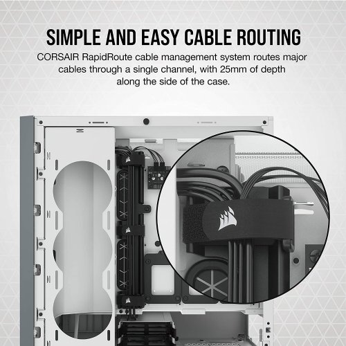 Corsair 5000D Airflow Tempered Glass Mid-Tower ATX PC Case, RapidRoute Cable Management System, Tool-Free Tempered Glass Side Panel, White...