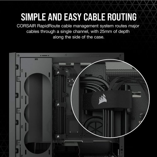 Corsair iCUE 5000X RGB Tempered Glass Mid-Tower ATX PC Smart Case, RapidRoute cable management system makes it simple and fast, Black...(CC-9011218-WW)