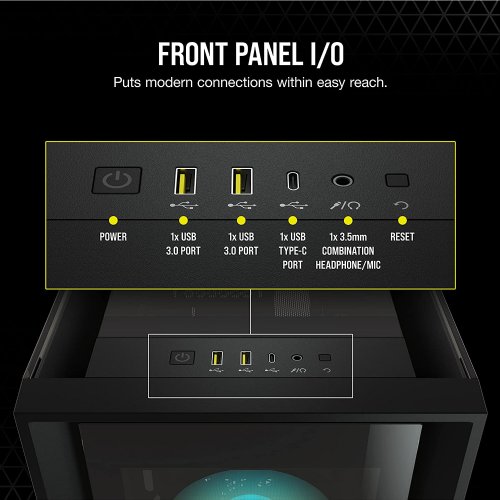 Corsair iCUE 5000X RGB Tempered Glass Mid-Tower ATX PC Smart Case, RapidRoute cable management system makes it simple and fast, Black...(CC-9011218-WW)