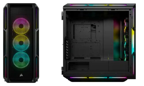 Corsair iCUE 5000T RGB Mid-Tower ATX PC Case, 208 Individually Addressable RGB LEDs, Fits Multiple 360mm Radiators, Easy Cable Management System, Black...(CC-9011230-WW)