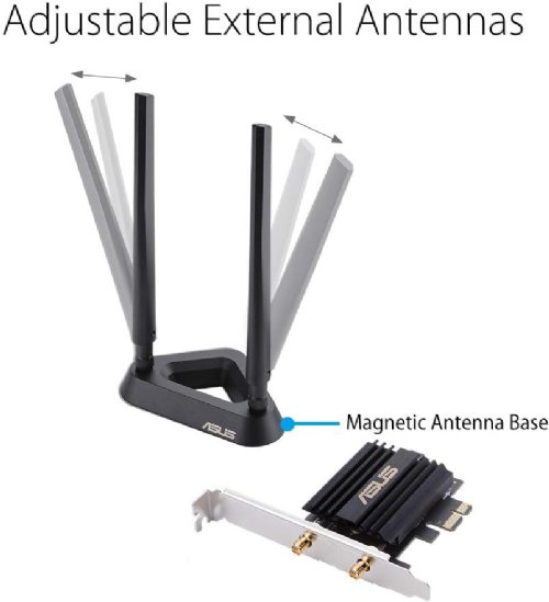 ASUS  AX3000 (PCE-AX58BT) Next-Gen WiFi 6 Dual Band PCIe Wireless Adapter with Bluetooth 5.0 - OFDMA, 2x2 MU-MIMO and WPA3 Security, 2 years