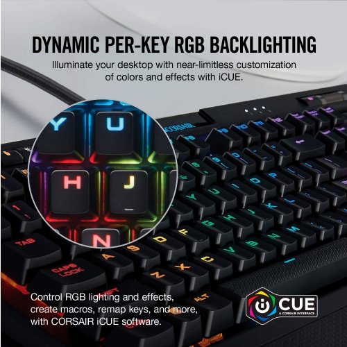Corsair K70 RGB MK.2 RAPIDFIRE Mechanical Gaming Keyboard, Backlit RGB LED, Cherry MX Speed, RAPIDFIRE advantage CHERRY MX Speed mechanical key...(CH-9109014-NA)