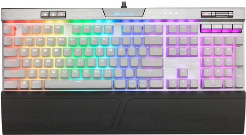 CORSAIR K70 RGB MK.2 SE Mechanical Gaming Keyboard, Backlit RGB LED, Silver, White PBT Double-shot Keycaps, Cherry MX Speed, 2 years warranty