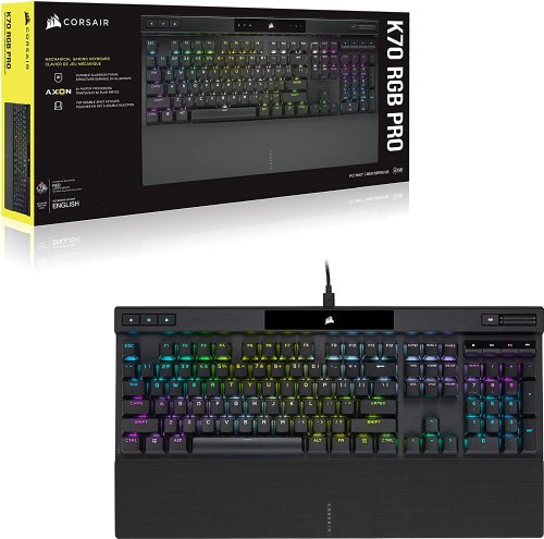 Corsair K70 RGB PRO Wired Mechanical Gaming Keyboard (CHERRY MX RGB Speed Switches: Linear and Rapid, 8,000Hz Hyper-Polling, PBT DOUBLE-SHOT PRO Keycaps...