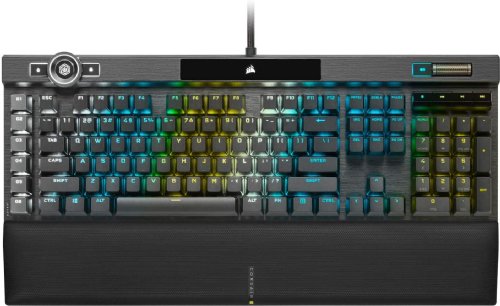 Corsair K100 RGB Mechanical Gaming Keyboard - CHERRY MX SPEED RGB Silver Keyswitches - AXON Hyper-Processing Technology for 4x Faster Throughput - 44-Zone...