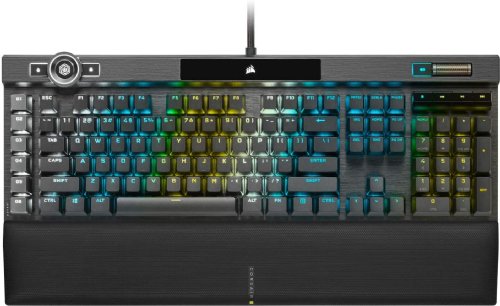 Corsair K100 RGB Optical-Mechanical Gaming Keyboard - Corsair OPX RGB Optical-Mechanical Keyswitches - AXON Hyper-Processing Technology for 4X Faster Throughput..