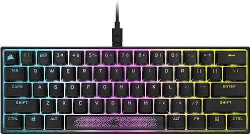 Corsair K65 RGB Mini 60% Mechanical Gaming Keyboard - Customizable Per-Key RGB Backlighting - Cherry MX Speed Mechanical Keyswitches - Detachable USB Type-C Cable...