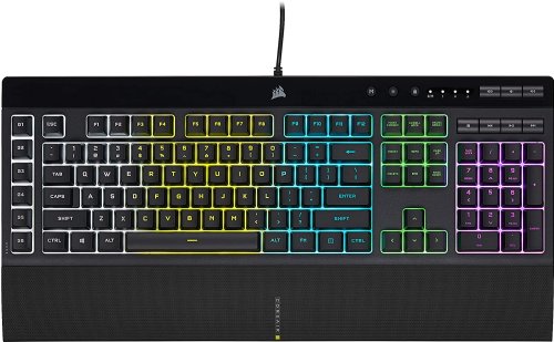 Corsair K55 RGB PRO XT- Dynamic RGB Backlighting - Six Macro Keys with Elgato Stream Deck Software Integration - IP42 Dust and Spill Resistant - Detachable Palm Rest - Dedicated Media...