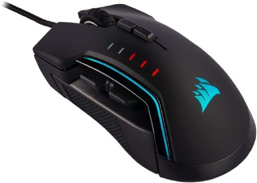 Corsair GLAIVE RGB Pro, Comfort FPower Supply/MOBA Gaming Mouse with Interchangeable GriPower Supply, Black, Backlit RGB LED, 18000 DPI, Optical,2 years (C ...