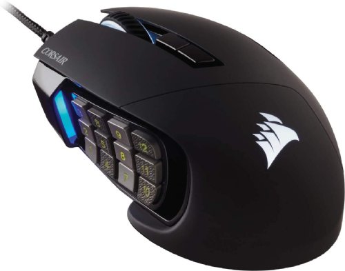 Corsair Scimitar RGB Elite, MOBA/MMO Gaming Mouse, Black, Backlit RBG LED, 18000 DPI, Opitcal...(CH-9304211-NA)