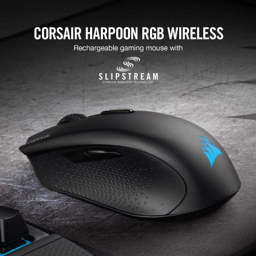 Corsair Harpoon RGB Wireless, Rechargeable Mouse with Slipstream Technology, Black, Backlit RGB LED, 10000 DPI...(CH-9311011-NA)