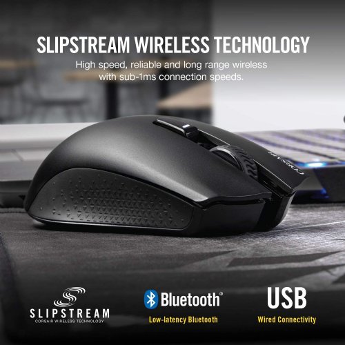 Corsair Harpoon RGB Wireless, Rechargeable Mouse with Slipstream Technology, Black, Backlit RGB LED, 10000 DPI...(CH-9311011-NA)
