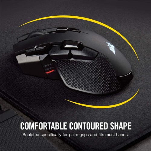 Corsair IRONCLAW RGB Wireless, Rechargeable Gaming Mouse with SLISPSTREAM Wireless Technology, Black, Backlit RGB LED, 18000 DPI, Optical... (CH-9317011-NA)