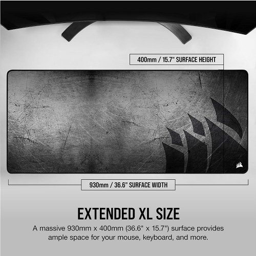 Corsair MM350 PRO Premium Spill-Proof Cloth Gaming Mouse Pad - Extended-XL, Durable Stitched Anti-Fray Edges: 360° of stitching guards against surface peeling ...(CH-9413771-WW)
