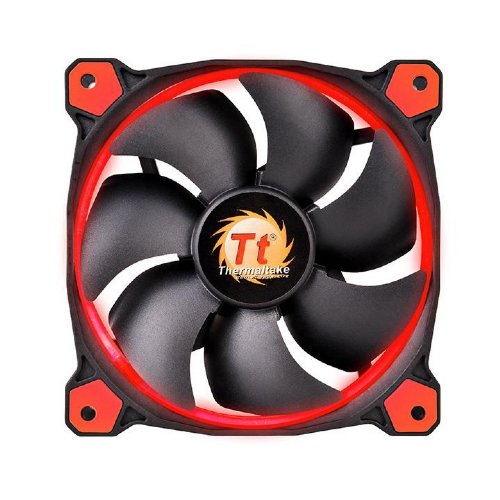 Thermaltake Riing 12 Series High Static Pressure 120mm Circular LED Ring Case/Radiator Fan with Anti-Vibration Mounting System Cooling - RED (CL-F038-PL12R ...