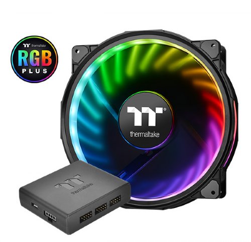 Thermaltake Riing Plus 20 Fan kit with Digital Controller (CL-F069-PL20SW-A) ...