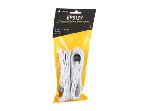 Corsair Premium Individually Sleeved EPS12V/ATX12V Cables Type 4 Gen 4-White (CP-8920238) ...