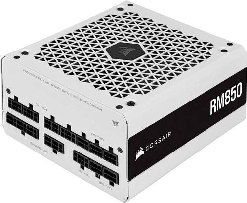 Corsair RM Series White, RM850, 850 Watt, 80 PLUS GOLD Certified, Fully Modular Power Supply, Industrial-grade, 105°C-rated capacitors , Zero RPM fan mode for near-silent...