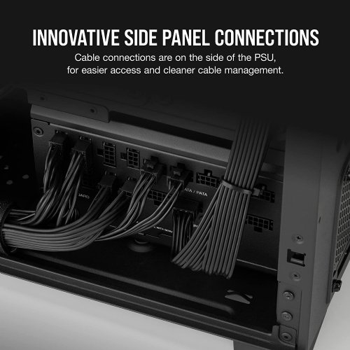 Corsair RM1000x Shift Fully Modular ATX Power Supply, Modular Side Interface, ATX 3.0 & PCIe 5.0 Compliant, Zero RPM Fan Mod, 105°C-Rated Capacitors, 80 Plus Gold Efficiency - Black...