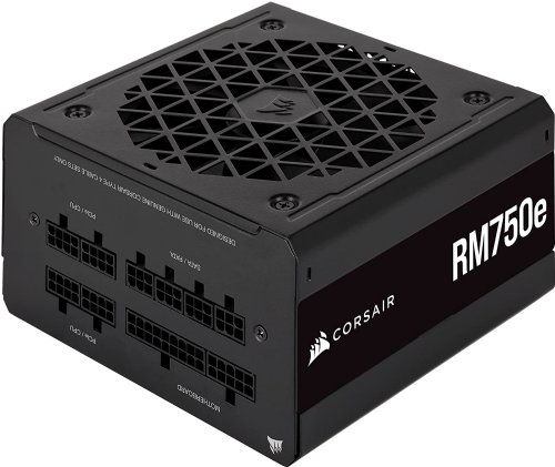 Corsair RM750e Fully Modular Low-Noise ATX Power Supply, Dual EPS12V Connectors, 105°C-Rated Capacitors, 80 Plus Gold Efficiency, Modern Standby Support - Black