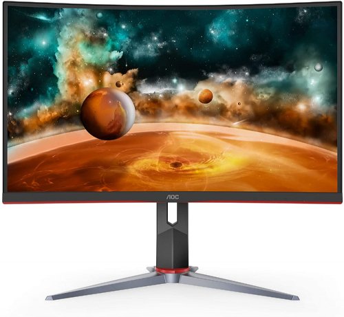 AOC 32 Curved Frameless Gaming Monitor 2K QHD, 1500R Curved VA, 1ms, 165Hz, FreeSync, Height adjustable, 3-Year Zero Dead Pixel Guarantee ...