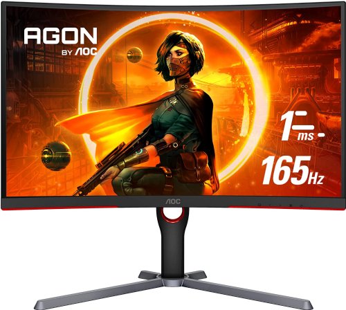 AOC 27" CQ27G3S QHD 2K (25640) 1000R Curved 165Hz Frameless Gaming Monitor, VA Panel, 1ms Response Time, Adaptive-Sync and NVIDIA G-SYNC compatibility...