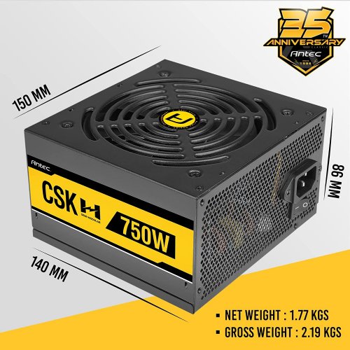 Antec Cuprum Strike Series CSK650 Bronze, 80 PLUS Bronze Certified, 650W Semi-Modular with The CircuitShield Suite of Industrial-grade Protections, 120 mm Silent Fan, ATX 12V 2.31...
