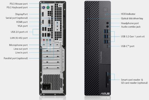 Asus ExpertCenter Desktop, Small form factor, Intel Core i7-12700 (2.1 GHz),16GB DDR4, 1TB PCIE SSD, Intel UHD Graphics 770, Wi-Fi 6(802.11ax)(Dual band) 2 2,BT 5.2, High Definition 7.1...