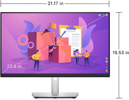 Dell 24" USB-C Hub Monitor, LED-backlit - 23.8, 14.5 W, IPS, 16:9, 1920 x 1080 at 60 Hz, 0.2745 mm, 250 cd/m , 1000:1, 8 ms (grey-to-grey normal); 5 m...