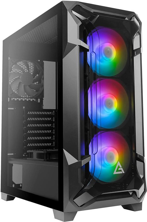 Antec Dark League DF600 Flux, Mid-Tower ATX Gaming Case, Flux Platform, 5 x 120mm Fans Included, ARGB & PWM Fan Controller, Tempered Glass Side Panel...