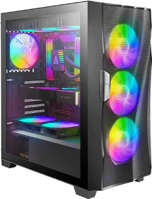 Antec DF700 Flux Black, Mid Tower Computer Case, ATX Gaming Case, USB3.0 x 2, 360 mm Radiator Support, 3 x 120 mm ARGB, 1 x 120 mm Reverse & 1 x 120 mm Fans Included...