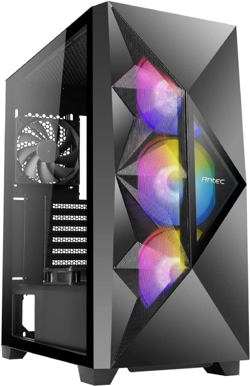 Antec Dark League DF800 FLUX, Mid Tower ATX Gaming Case, FLUX Platform, ARGB & PWM Fan Controller, Tempered Glass Side Panel, Mesh Front Mid-Tower ATX Gaming Case...