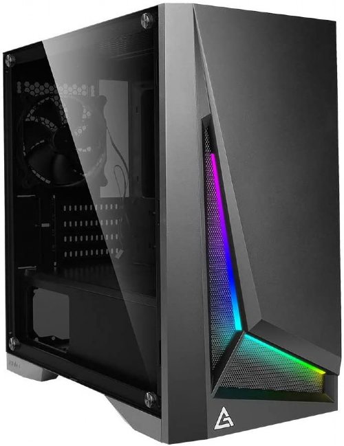 Antec Dapper Dark Phantom DP301M Black Steel, ARGB Lighting, Tempered Glass Side Panel Compact Micro-ATX Gaming Case, Water-cooling ready: supports 1 X280 mm in the front....