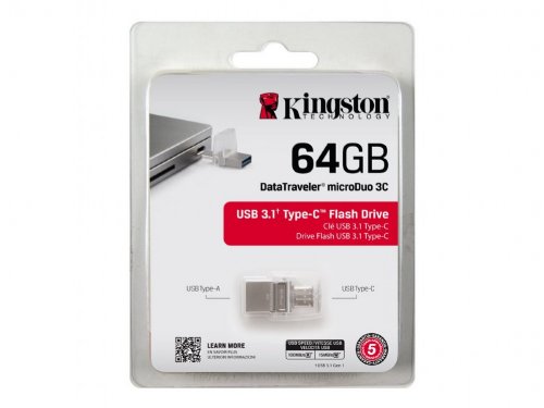 Kingston 64GB DT MICRODUO 3C USB 3.0/3.1 + TYPE-C (DTDUO3C/64GB) ...
