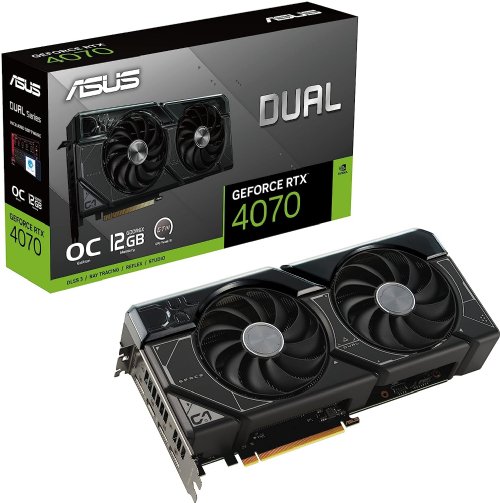 Asus Dual GeForce RTX 4070 12GB GDDR6X Graphics Card up to 2505 MHz PCIe 4.0, HDMI 2.1, Display 1.4a...