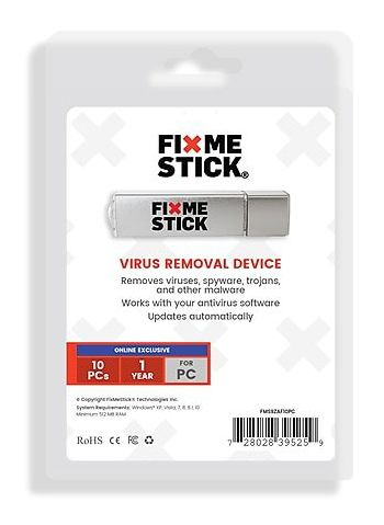 Fix Me Stick - (PC Scan Tool)  Virus Removal for 10 PC's with one year subscription (FMS9ZAF10PC )
