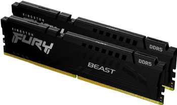 Kingston 64GB 6400MT/S DDR5 CL32 DIMM (Kit of 2) Fury Beast,  Black EXPO