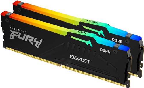 Kingston Intel XMP and AMD EXPO 32GB 6000 MHz DDR5 CL36 DIMM (Kit of 2) Fury Beast RGB...(KF560C36BBEAK2-32)